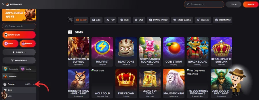 Betsomnia Casino Spellen