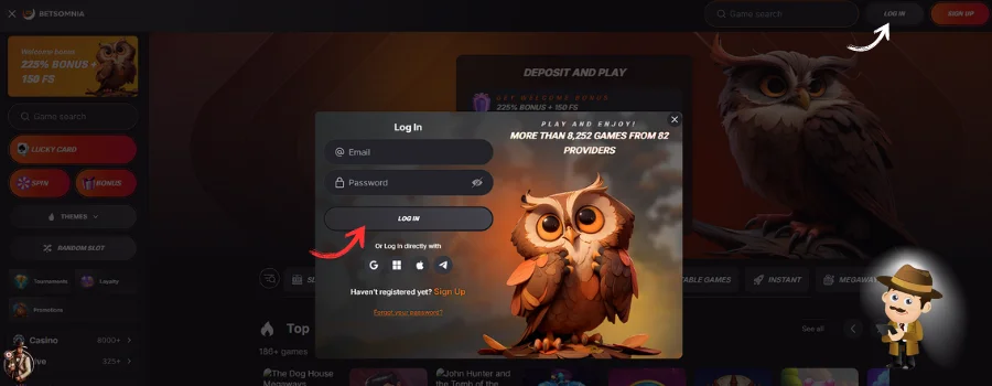 Betsomnia Casino inloggen