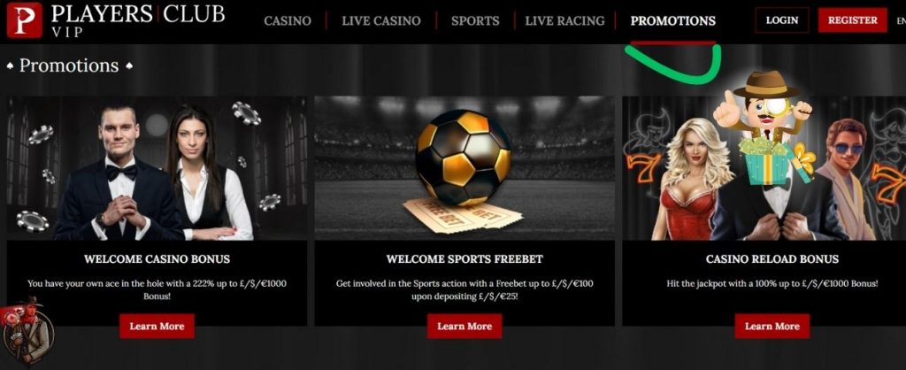 Players Club VIP Casino bonus