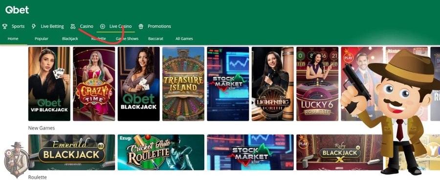 Qbet Casino spellen