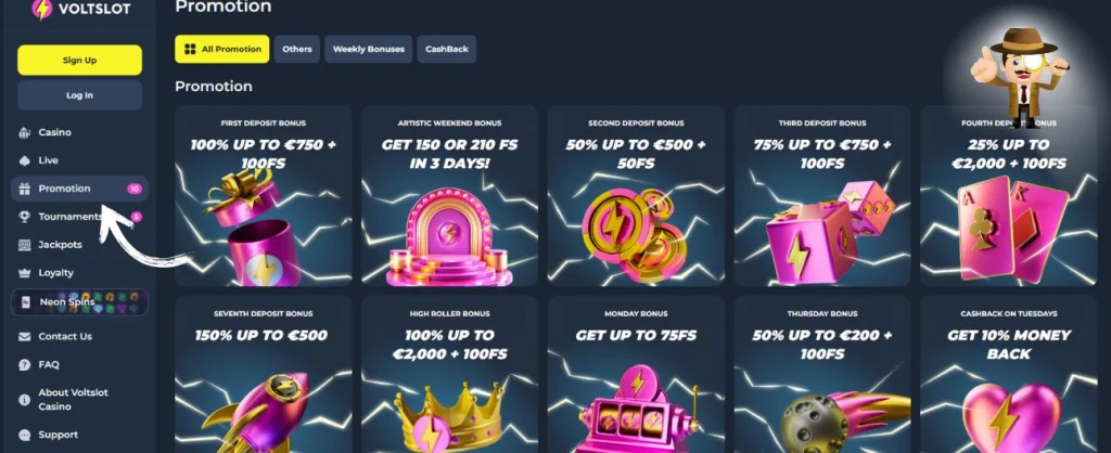 Voltslot Casino bonus