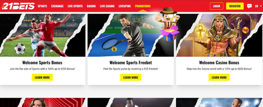 21Bets casino bonus