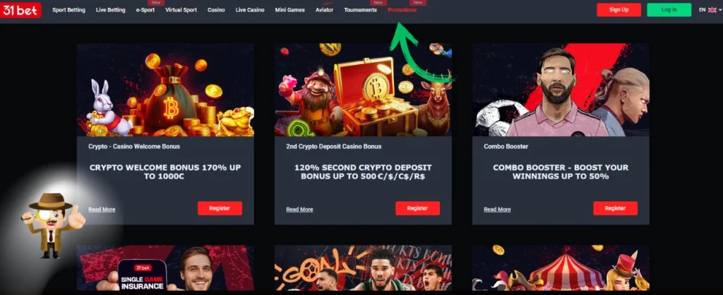 31bet casino bonus