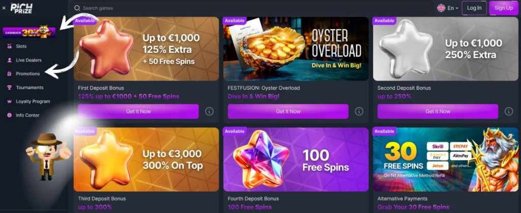 Rich Prize casino bonus