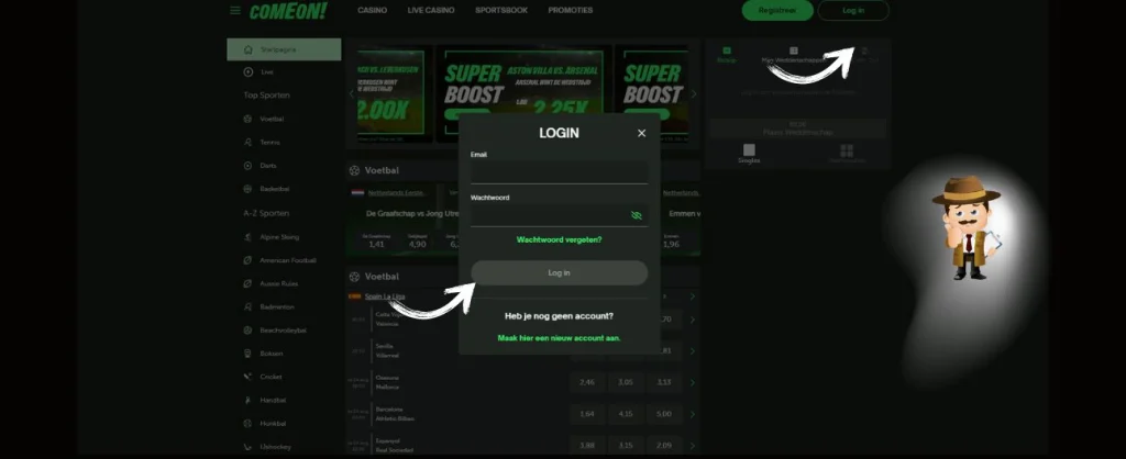 ComeOn casino inloggen