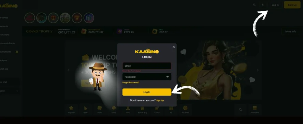 Kaasino Casino inlogen