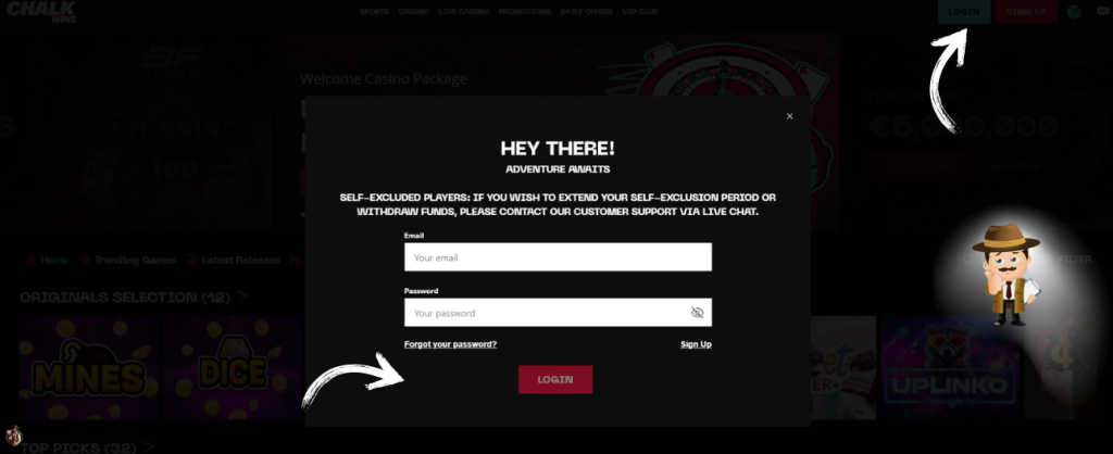 Chalkwins Casino inloggen