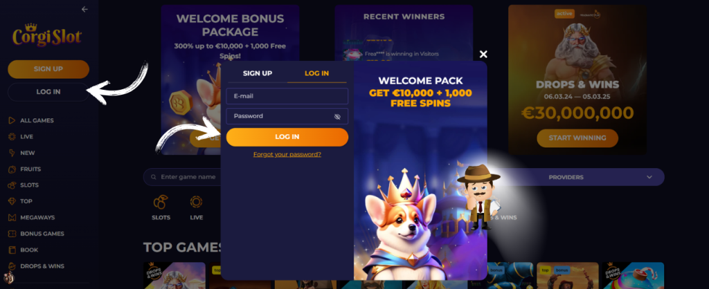 CorgiSlot Casino inloggen