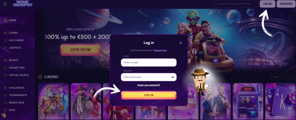 Nova Jackpot inloggen