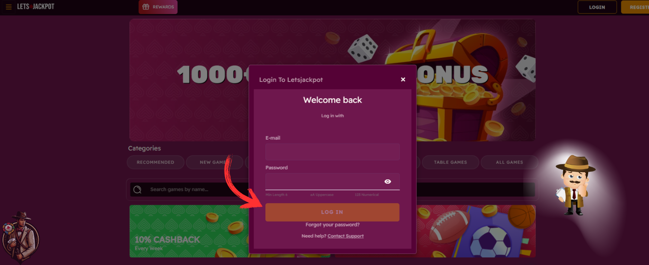 LetsJackpot Casino inloggen