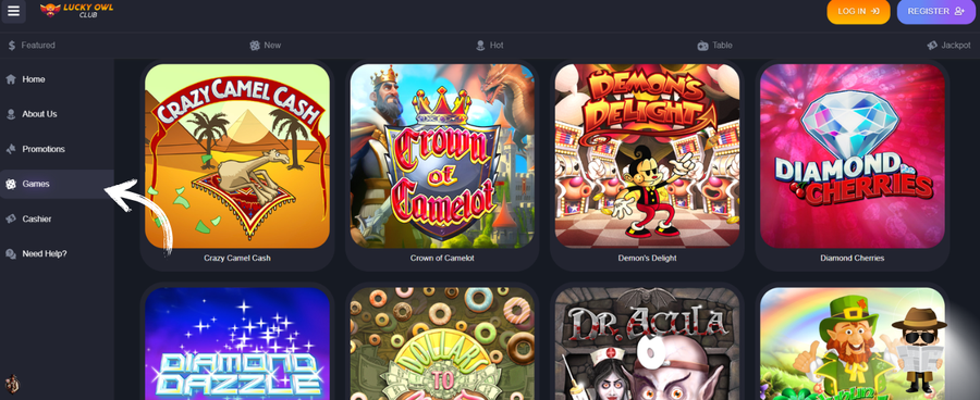 LuckyOwlClub casino slot