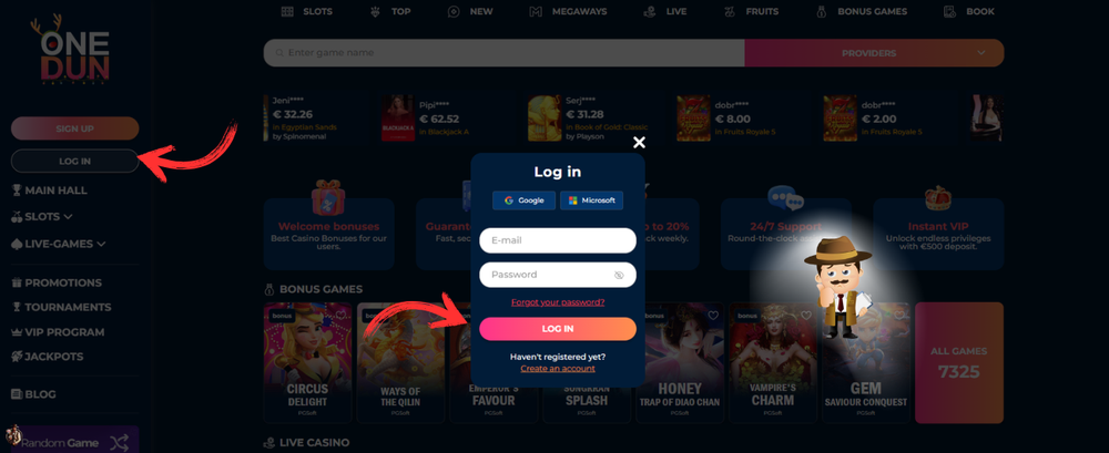 OneDun casino inloggen
