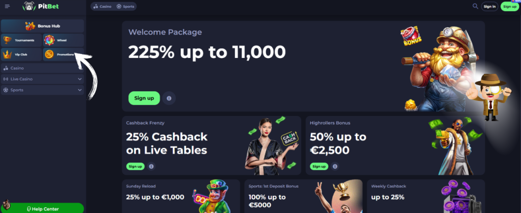 Pitbet Casino bonus