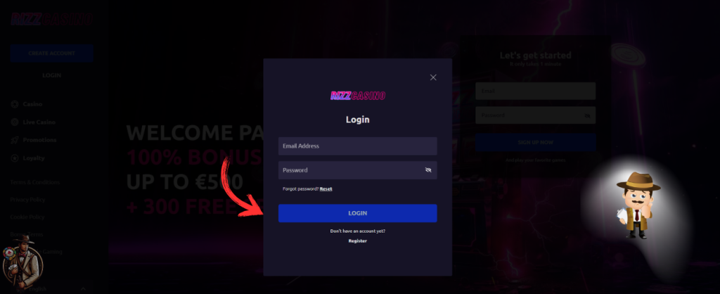 RIZZ Casino inloggen