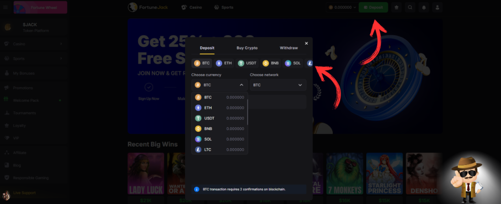 FortuneJack casino Betaalmethoden