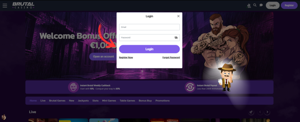 Brutal casino inloggen