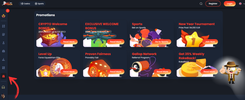 Forza Bet casino bonus