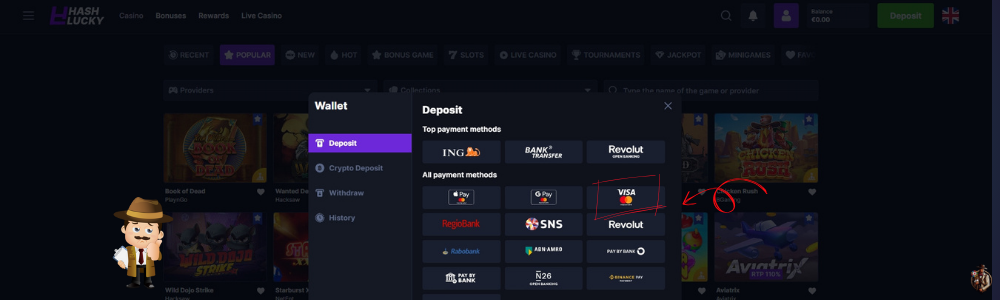 Storten bij Creditcard casino