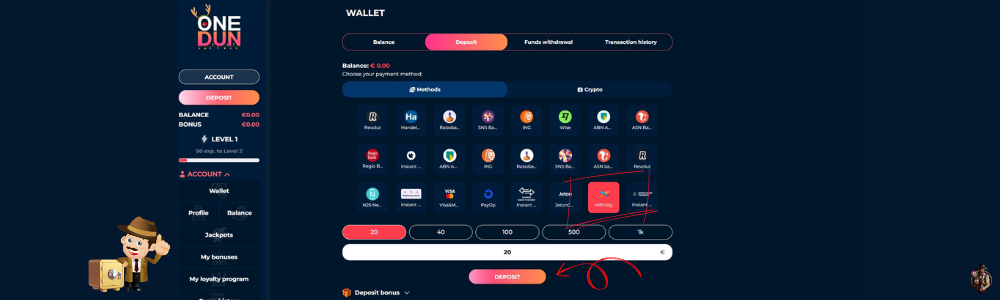 Storten bij MiFinity casino