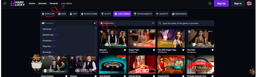 hashlucky live casino