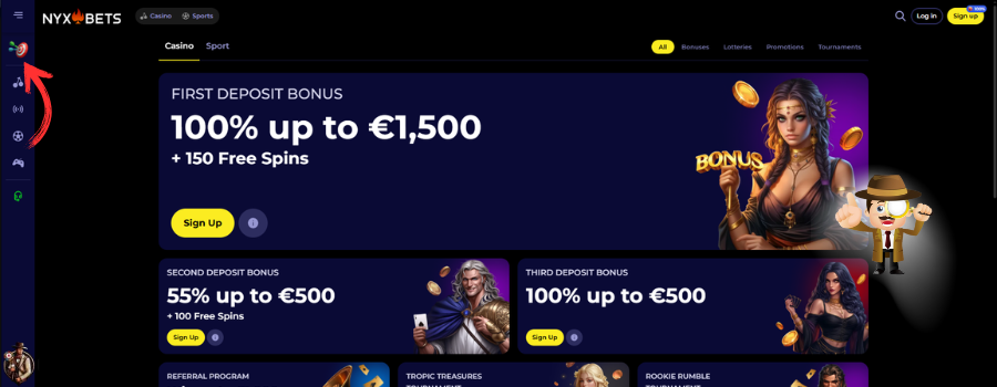 NYX BETS casino bonus