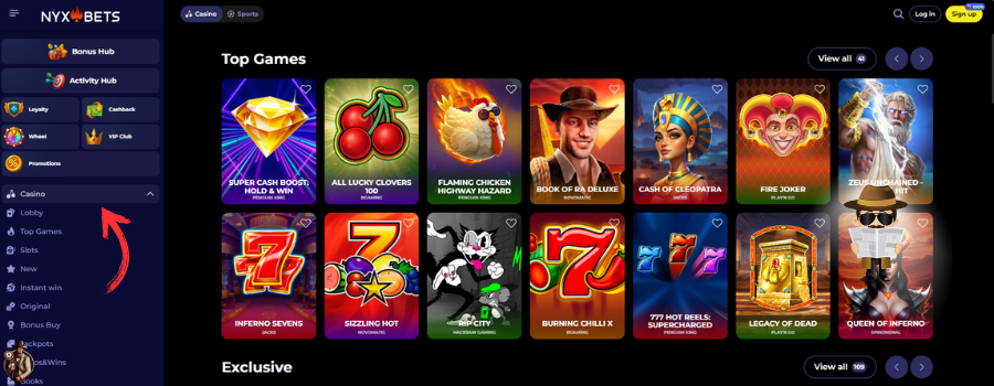 NYX BETS casino slot
