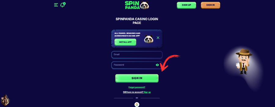 Spin Panda Casino inloggen