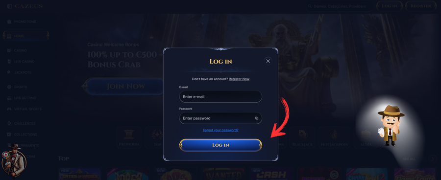 Cazeus Casino inloggen