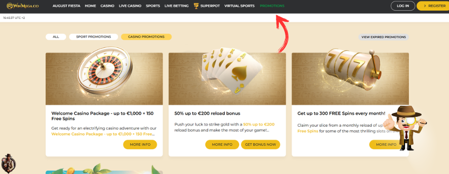 WinMega Casino bonus