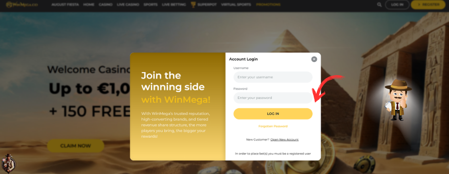 WinMega Casino inloggen