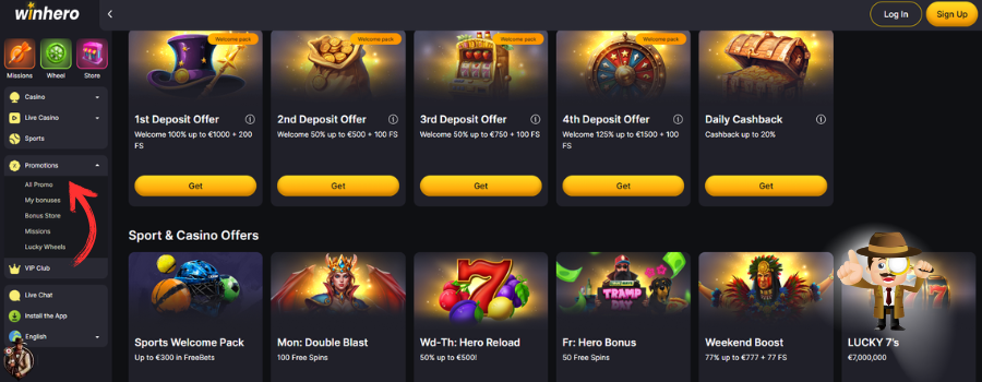 Winhero Casino bonus