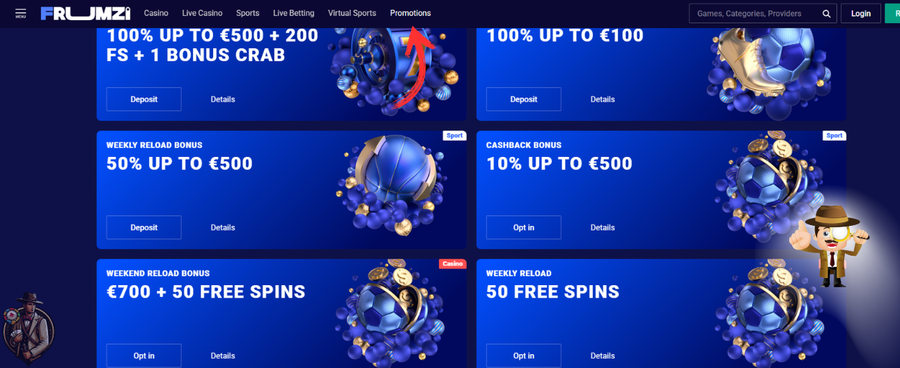Frumzi casino bonus