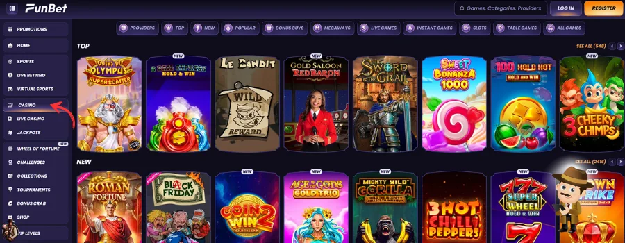 Funbet Casino Spellen