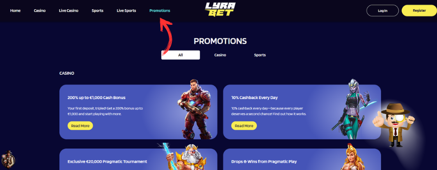 LyraBet Casino bonus
