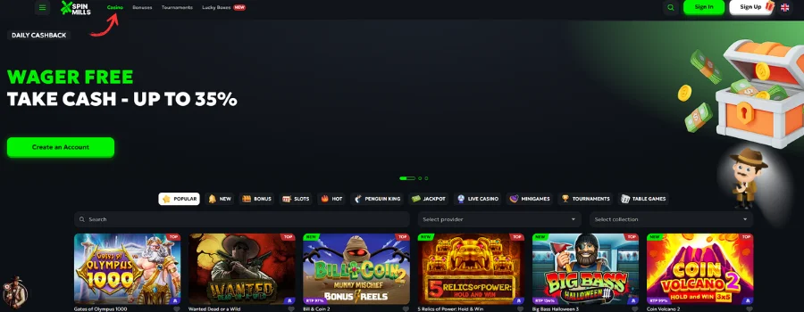 SpinMills Casino Spellen