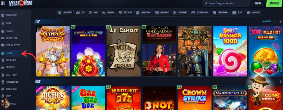 VegasHero Casino Spellen
