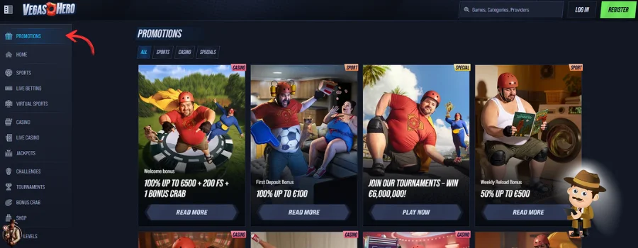 VegasHero Casino bonus