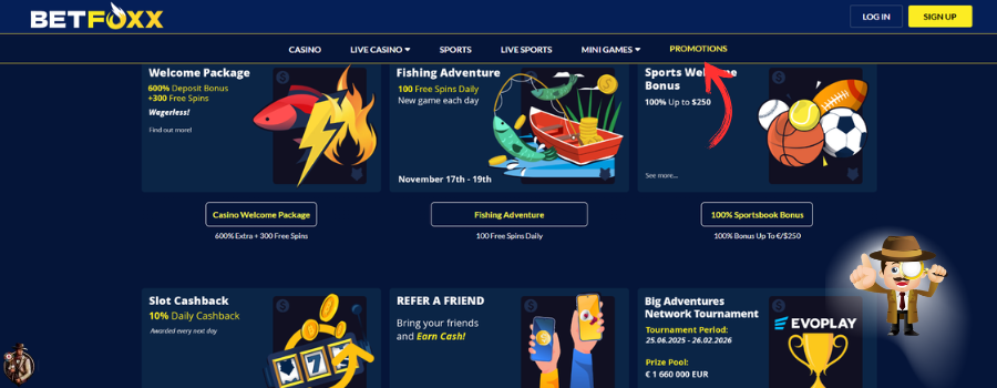 BetFoxx Casino bonus