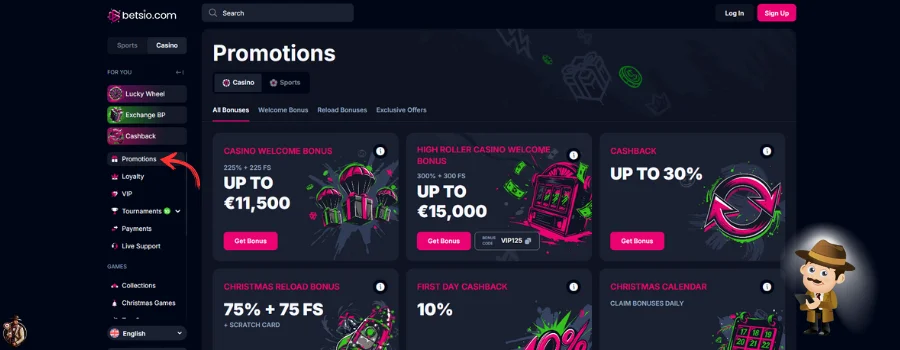 Betsio.com Casino bonus