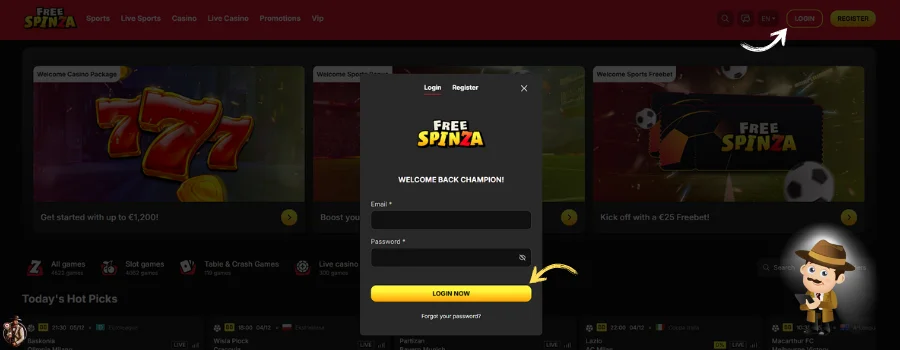 Free Spinza Casino inloggen