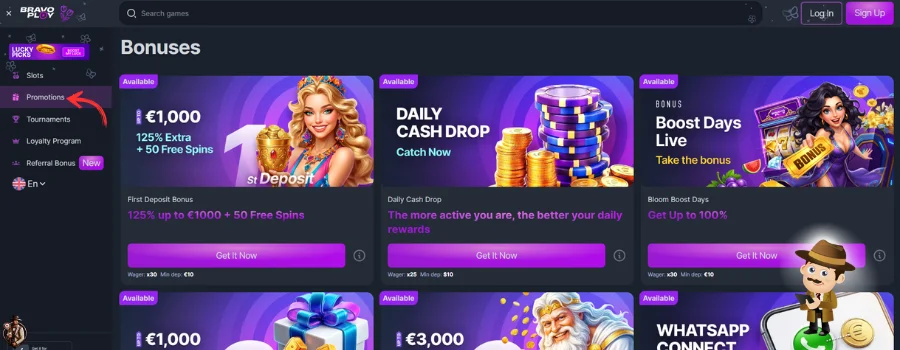 BravoPlay Casino bonus