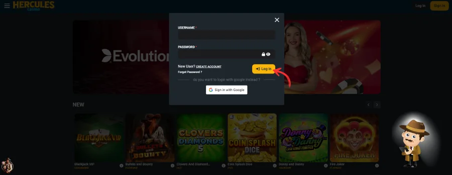 Hercules Casino inloggen